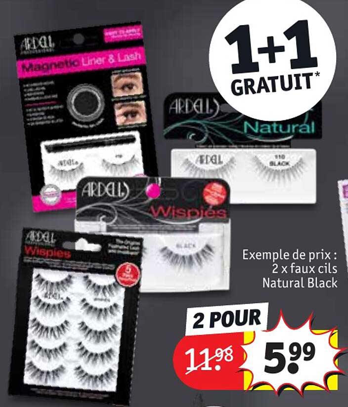 2 x faux cils natural black