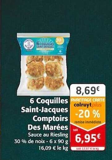 6 coquilles saint-jacques comptoirs des marées