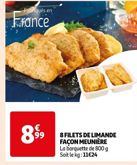 8 filets de limande façon meunière