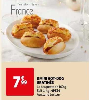 8 mini hot-dog gratinés
