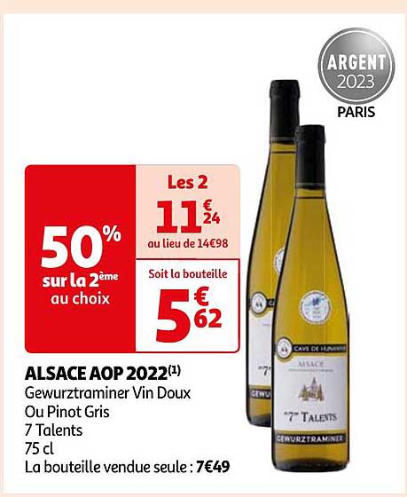 alsace aop 2022 gewurztraminer vin doux ou pinot gris 7 talents