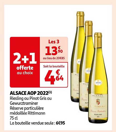 alsace aop 2022 riesling ou pinot gris ou gewurztraminer