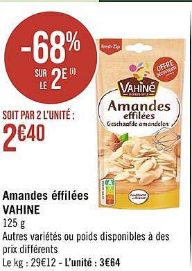 amandes éffilées vahine