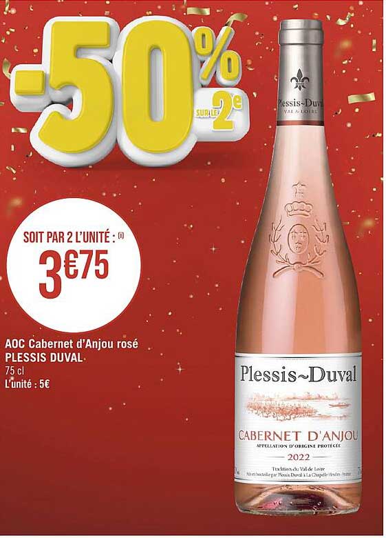 aoc cabernet d'anjou rosé plessis duval