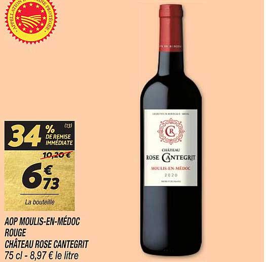aop moulis-en-médoc rouge château rose cantegrit