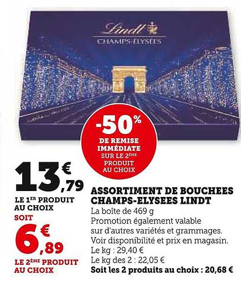 assortiment de bouchées champs-élysées lindt