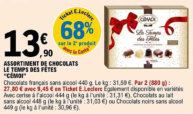 Assortiment De Chocolats Le Temps Des Fêtes "cémoi"