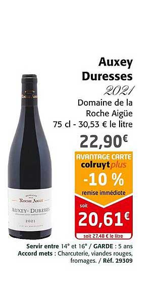 auxey duresses 2021 domaine de la roche aigüe