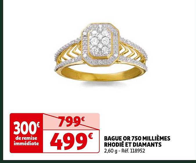 bague or 750 millièmes rhodié et diamants