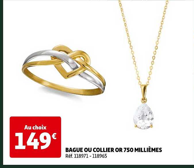bague ou collier or 750 millièmes