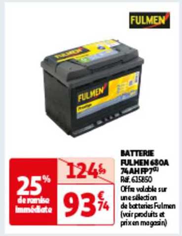 batterie fulmen 680a 74ah fp7
