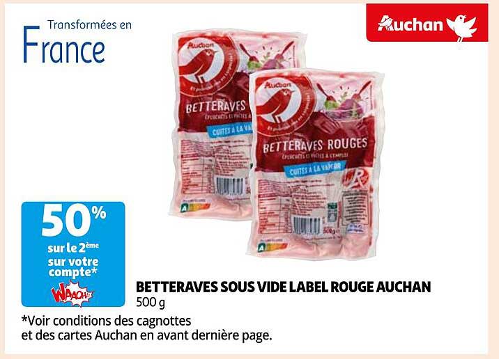 betteraves sous vide label rouge auchan