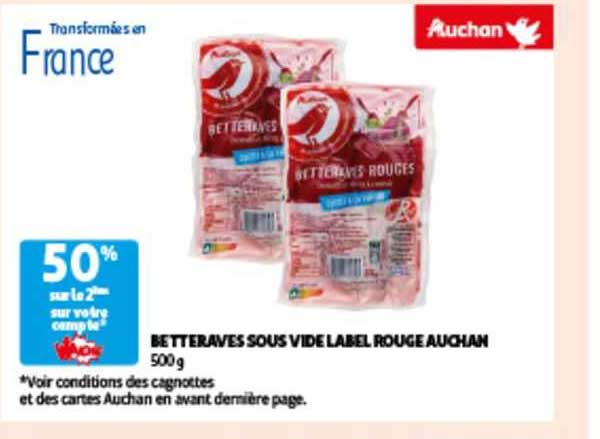 betteraves sous vide label rouge auchan