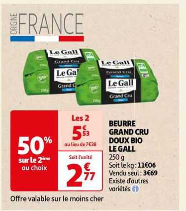 beurre grand cru doux bio le gall