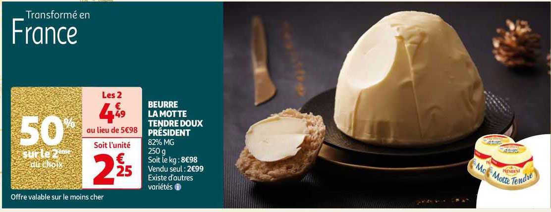 beurre la motte tendre doux président