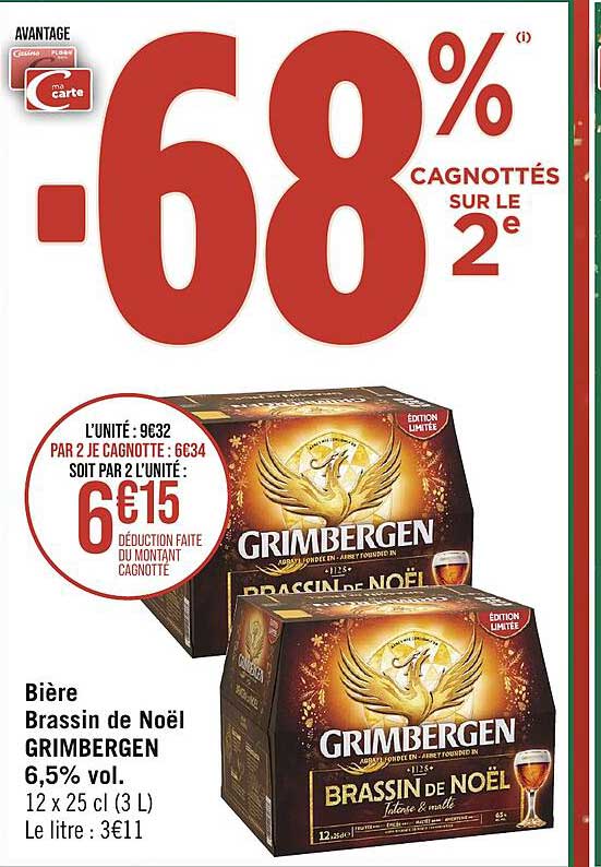 bière brassin de noël grimbergen 6.5% vol.
