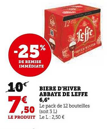 bière d'hiver abbaye de leffe 6,6°