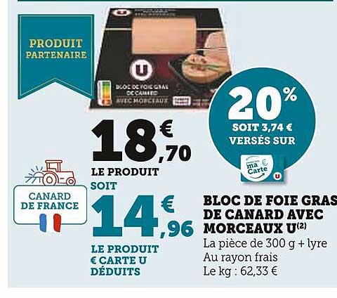 Bloc De Foie Gras De Canard Avec Morceaux U