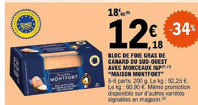 bloc de foie gras de canard du sud-ouest avec morceaux igp "maison montfort"