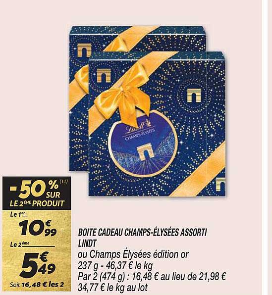 boîte cadeau champs-élysées assorti lindt