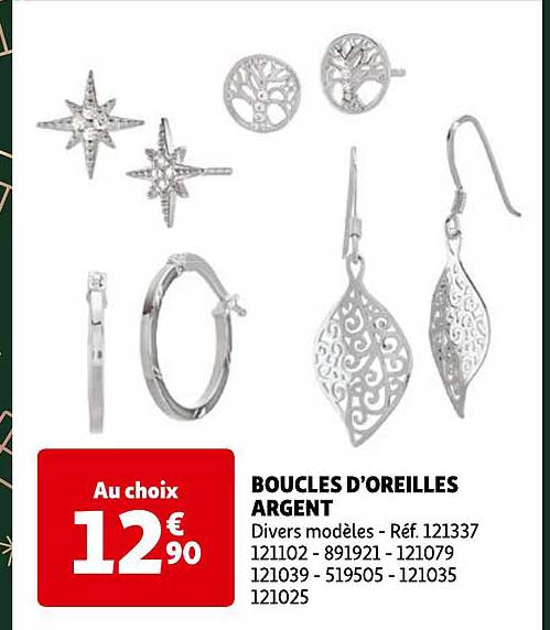 boucles d'oreilles argent