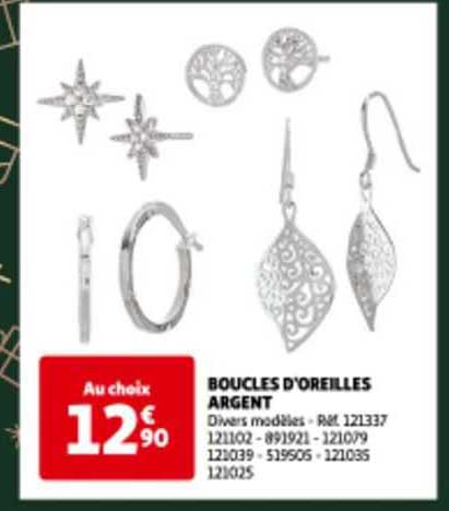 boucles d'oreilles argent