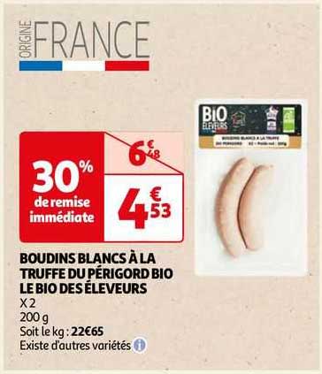 boudins blancs à la truffe du périgord bio le bio des éleveurs