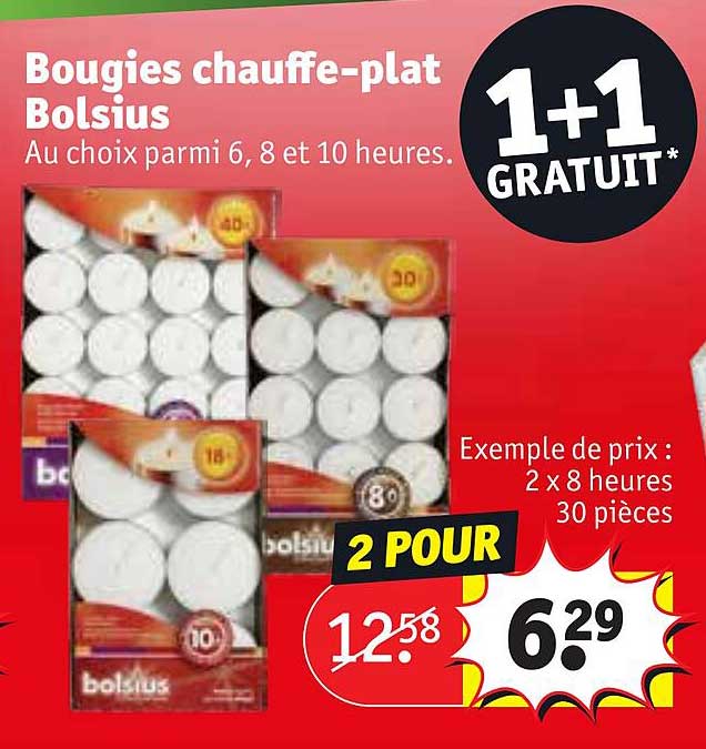 Bougies Chauffe-plat Bolsius