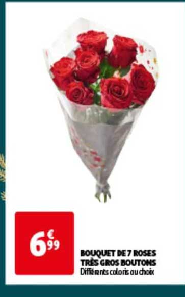 bouquet de 7 roses très gros boutons
