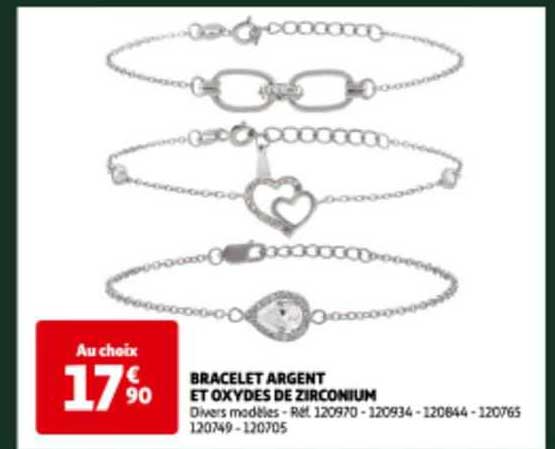 bracelet argent et oxydes de zirconium