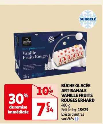 Bûche Glacée Artisanale Vanille Fruits Rouges Erhard