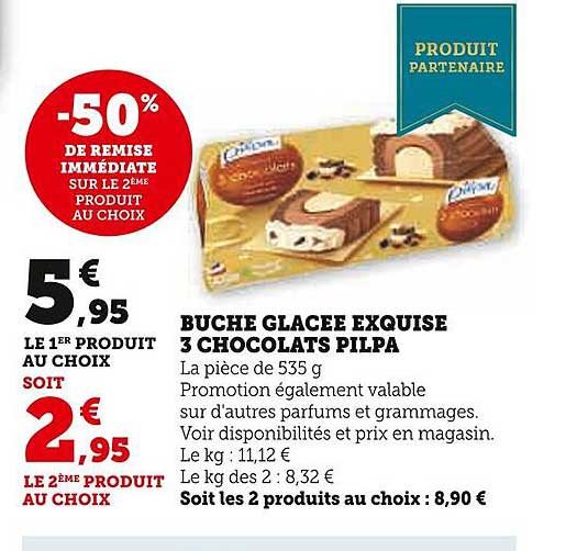 bûche glacée exquise 3 chocolats pilpa
