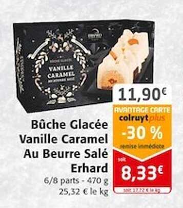Bûche Glacée Vanille Caramel Au Beurre Salé Erhard