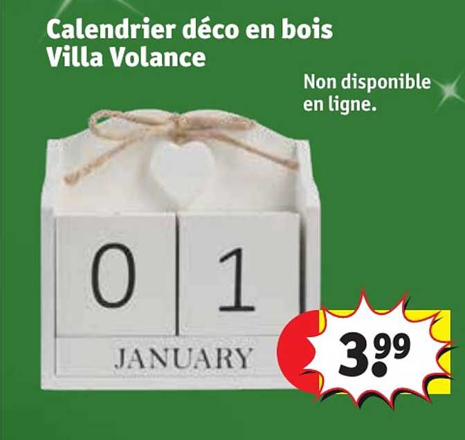 calendrier déco en bois villa volance