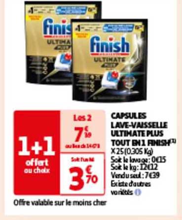 capsules lave-vaisselle ultimate plus tout en 1 finish