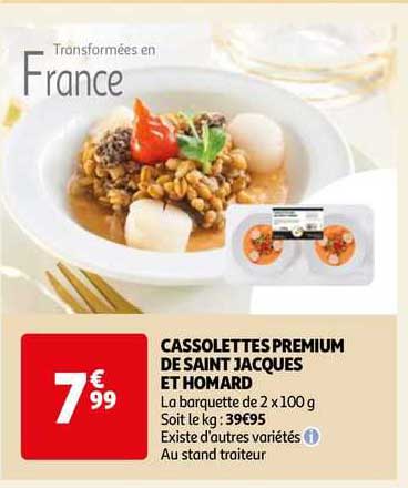 cassolettes premium de saint jacque et homard