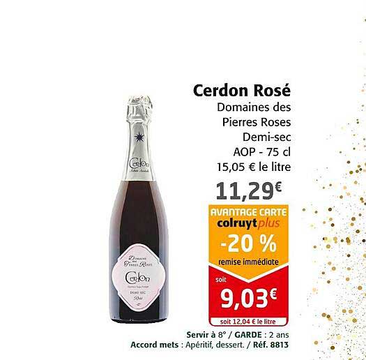 cerdon rosé domaines des pierres roses demi-sec
