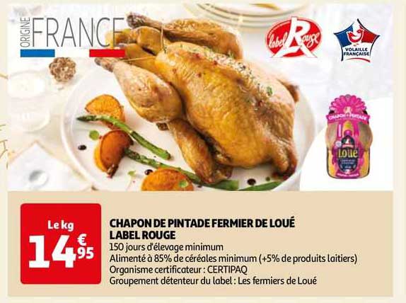 chapon de pintade fermeir de loué label rouge