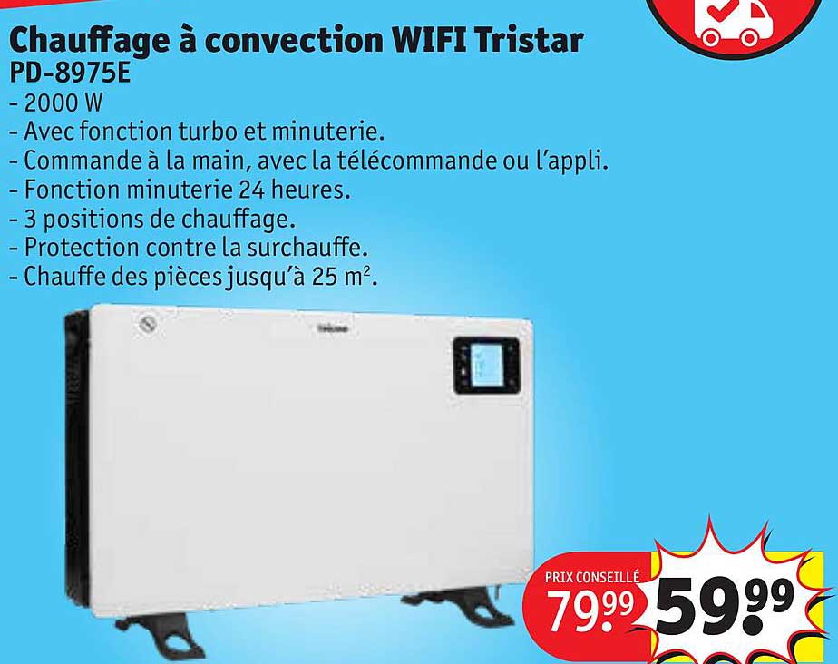 chauffage à convection wifi tristar
