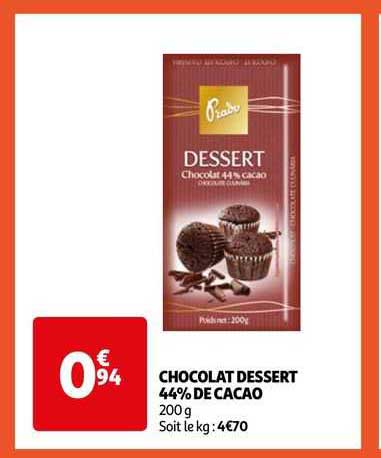 Chocolat Dessert 44% De Cacao