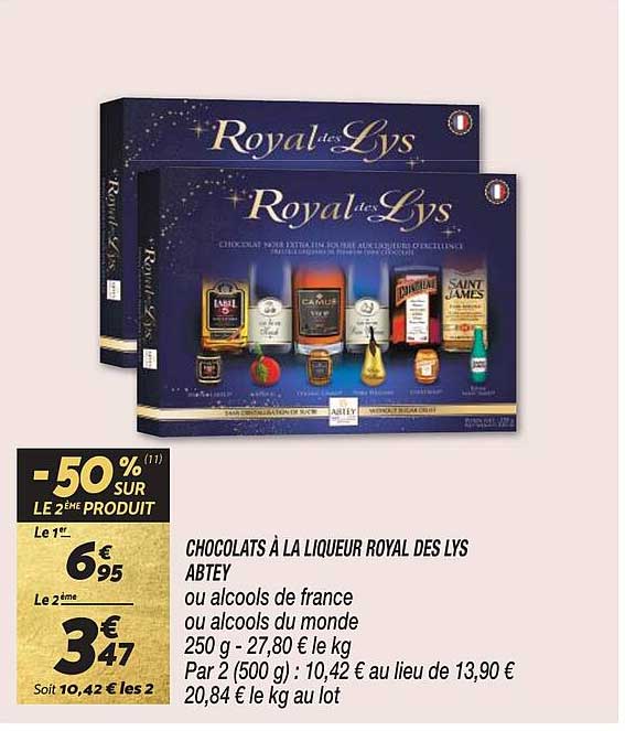 chocolats à la liqueur royal des lys abtey