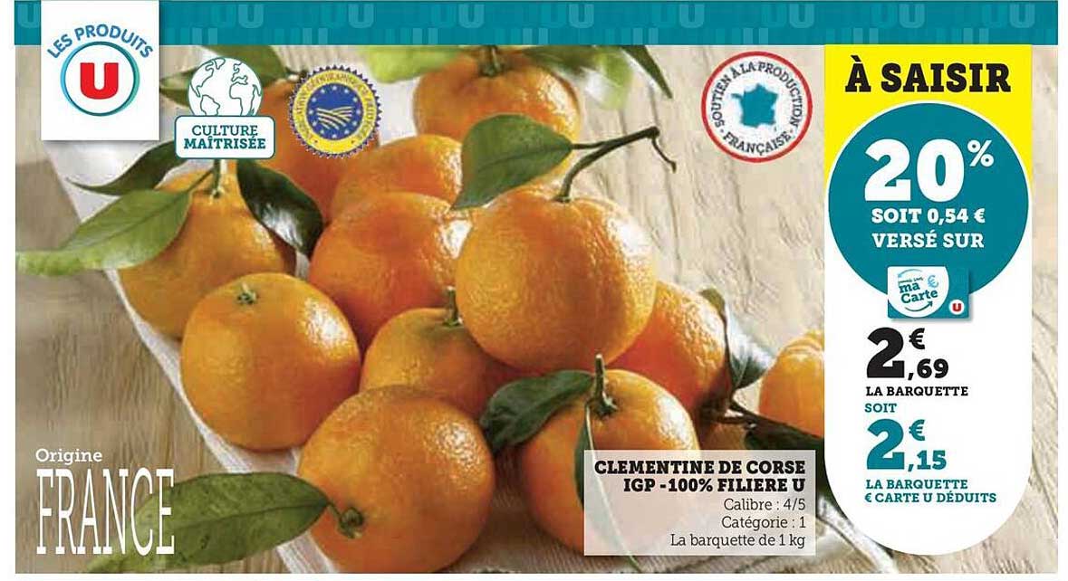 Clémentine De Corse Igp -100% Filière U