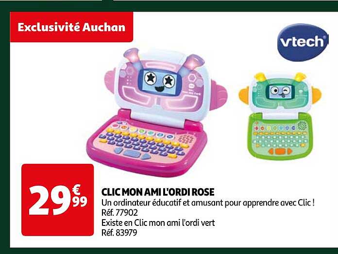 clic mon ami l'ordi rose vtech