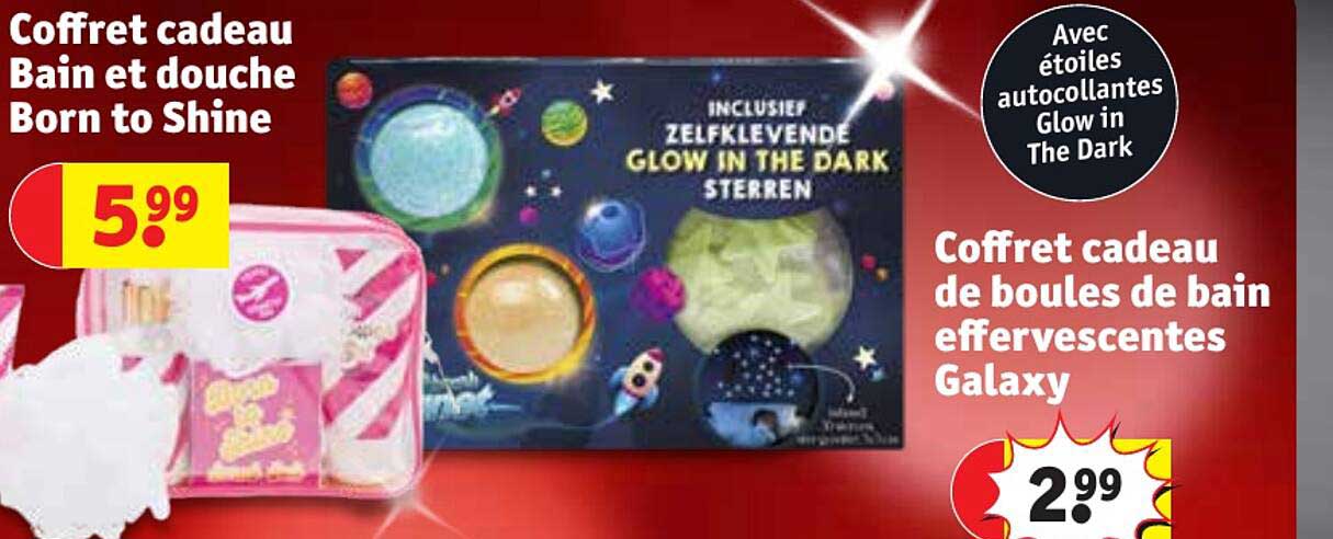 coffret cadeau bain et douche born to shine, coffret cadeau de boules de bain effervescentes galaxy