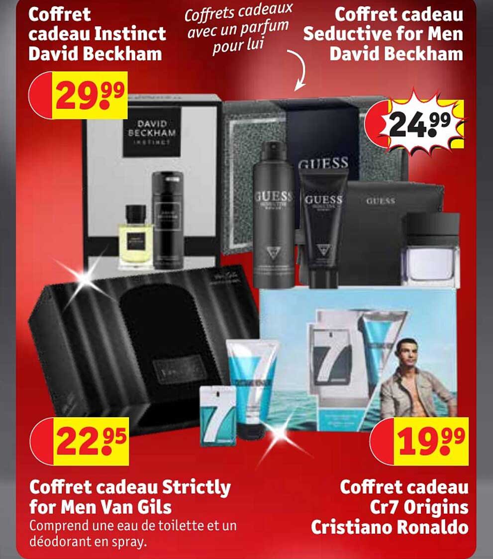 coffret cadeau instinct david beckham, coffret cadeau séductive for men david beckham, coffret cadeau strictly for men van gils, coffret cadeau cr7 origins cristiano ronaldo