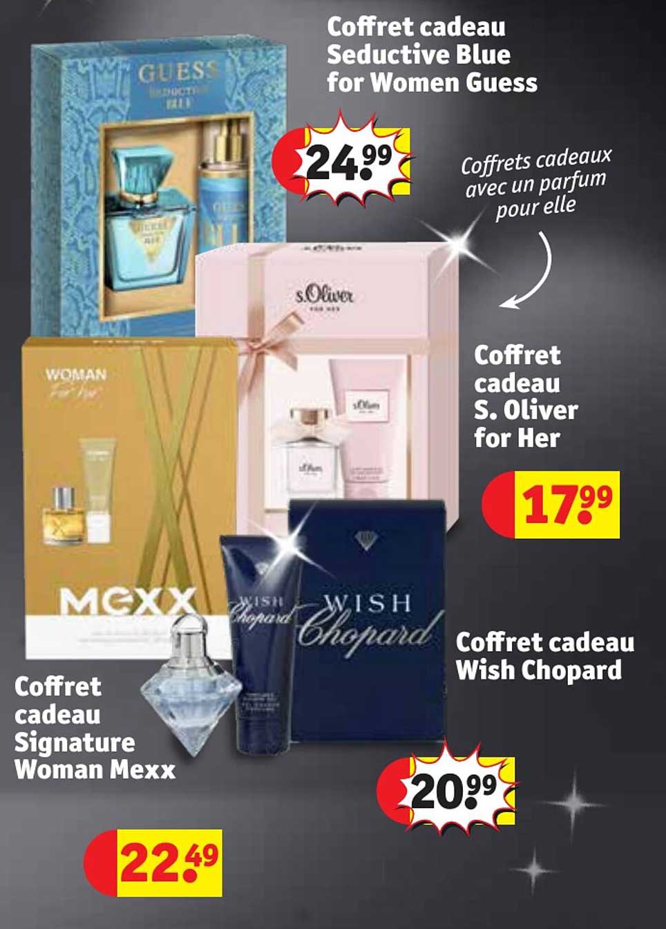 coffret cadeau signature woman mexx, coffret cadeau séductive blue for women guess, coffret cadeau s. oliver for her, coffret cadeau wish chopard