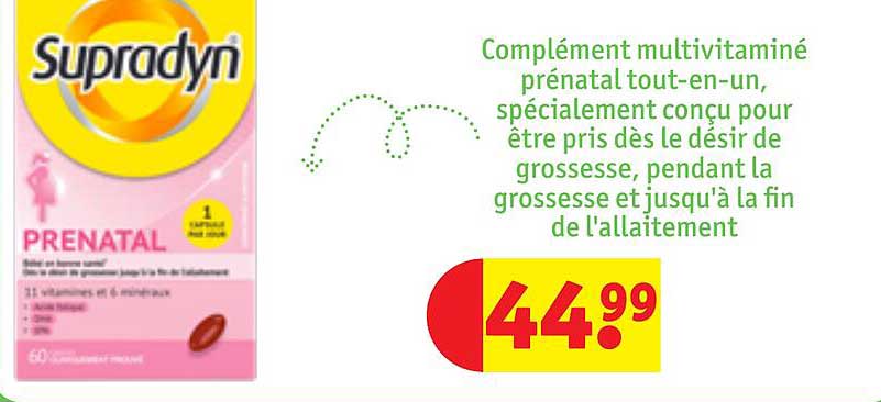 complément multivitaminé prénatal tout-en-un supradyn