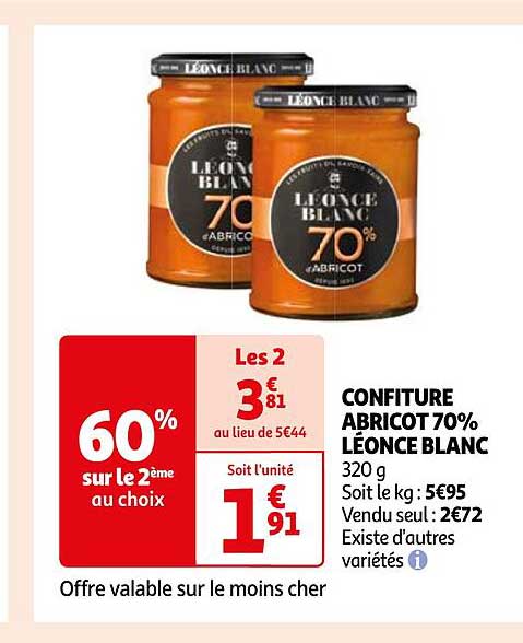 Confiture Abricot 70% Léonce Blanc