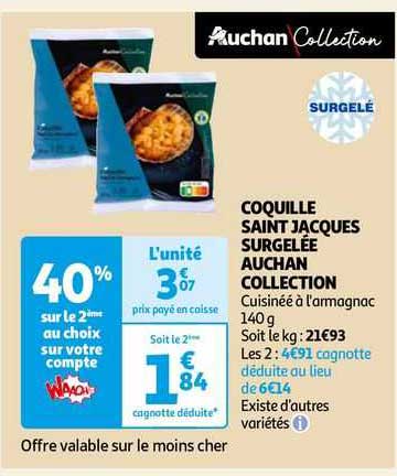 Coquille Saint Jacques Surgelée Auchan Collection