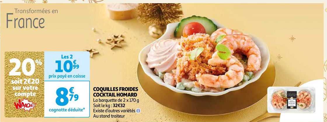 coquilles froides cocktail homard